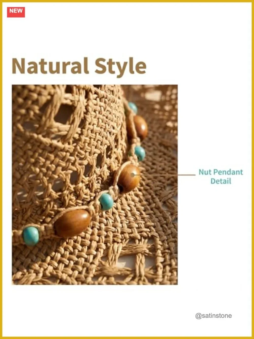 Woven Straw Cowboy Sun Hat with Adjustable Fit - UPF 50+